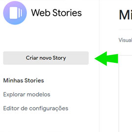 Um botão Criar novo Story