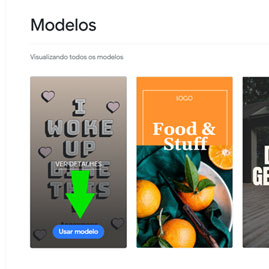 Escolher um dos modelos e começar a editar!